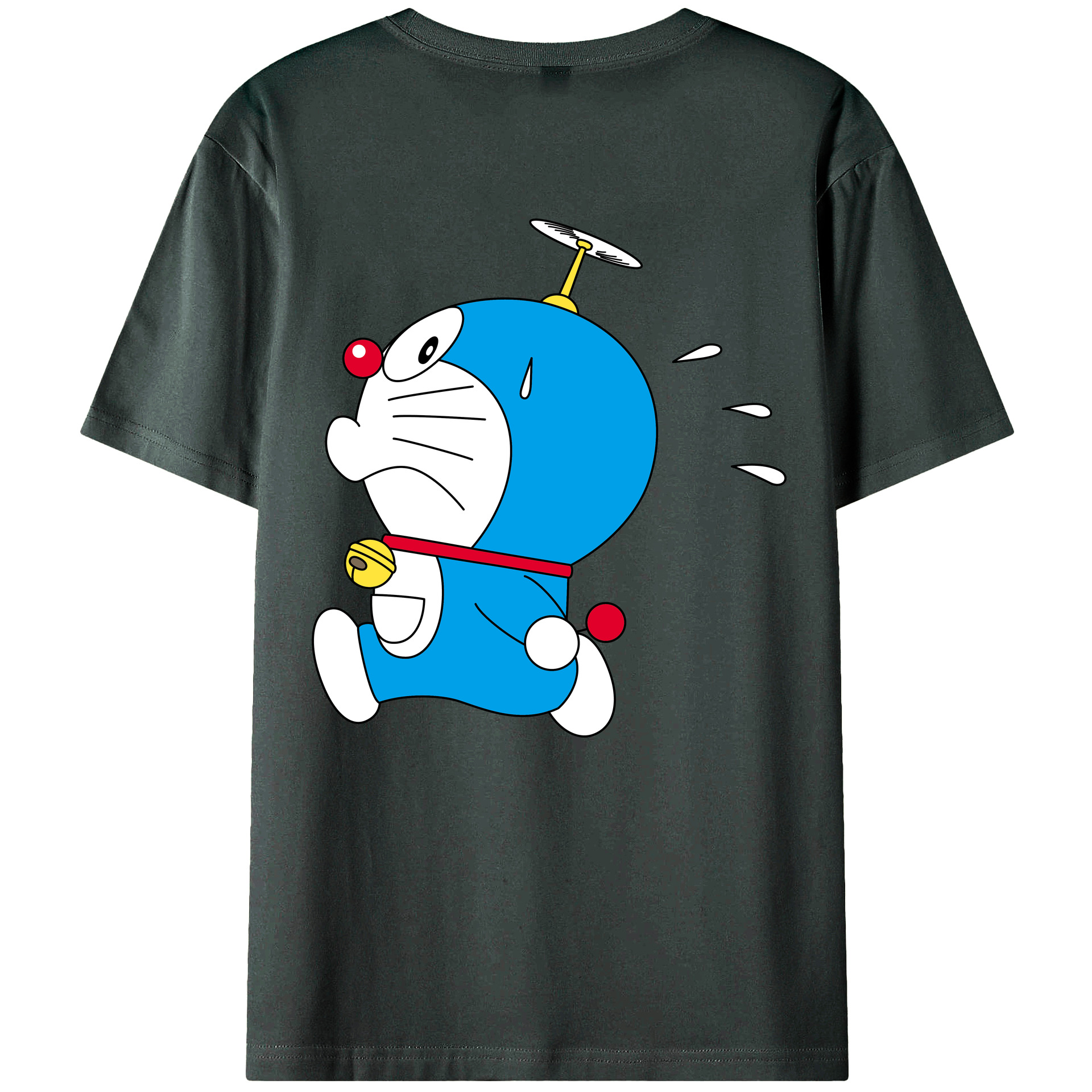 （画像用） ドラえもん Doraemon 綿100％ メンズ半袖Tシャツ（バックプリント） 通気性